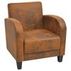 vidaXL Armchair Brown Faux Suede Leather