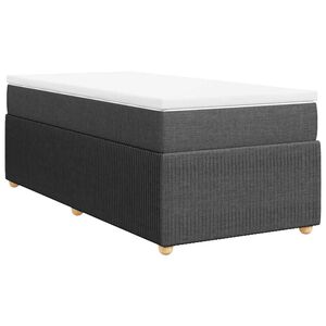 vidaXL Box Spring Bed with Mattress Black King Single Fabric