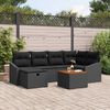 vidaXL Garden Sofa Set with Cushion 7 pcs Black Poly rattan