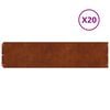 vidaXL Lawn Edging 20 pcs 25 x 103 cm Weathering Steel Rusty
