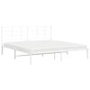 vidaXL Metal Bed Frame without Mattress with Headboard White 180x200cm