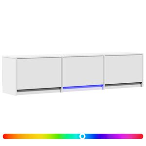 vidaXL TV Cabinet with LED 165 x 34 x 40 cm White Engineered Wood