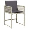 vidaXL 9 Piece Garden Dining Set with Cushions Light Grey Poly Rattan