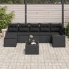 vidaXL Garden Sofa Set with Cushion 8 pcs Black Poly rattan