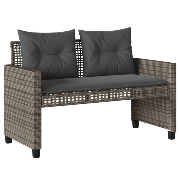 vidaXL 4 Piece Garden Sofa Set with Cushions Grey Poly Rattan Glass