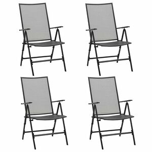 vidaXL Mesh Folding Chairs 4 pcs Steel Anthracite