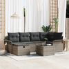 vidaXL Garden Sofa Set with Cushion 7 pcs Grey Poly rattan