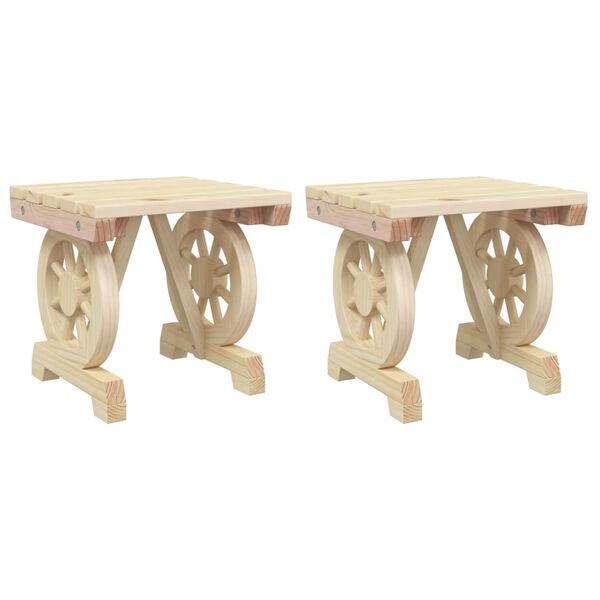 vidaXL Garden Footstools 2 pcs Solid Wood Fir