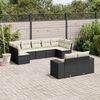 vidaXL 9 Piece Garden Sofa Set with Cushions Black Poly Rattan