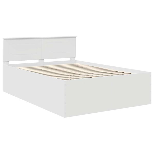 vidaXL Bed Frame with Headboard White 150 x 200 cm Engineered Wood