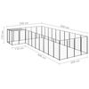 vidaXL Dog Kennel Black 13.31 m&sup2; Steel