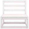 vidaXL 3 Piece Garden Lounge Set with Cushions White Solid Pinewood