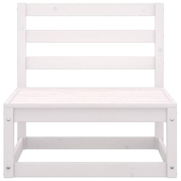 vidaXL 3 Piece Garden Lounge Set with Cushions White Solid Pinewood