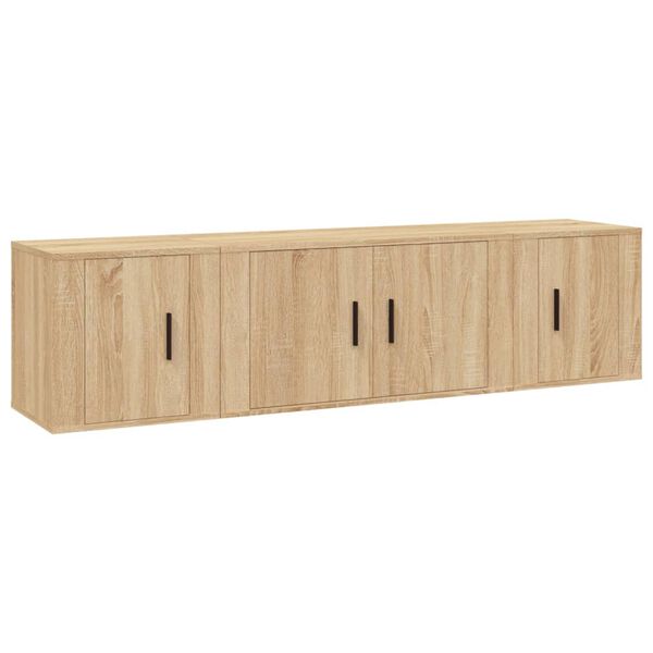 vidaXL 3 Piece TV Cabinet Set Sonoma Oak Engineered Wood