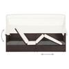 vidaXL Garden Sofa with Canopy Poly Rattan Brown