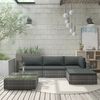 vidaXL 5 Piece Garden Lounge Set with Cushions Poly Rattan Grey