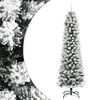 vidaXL Artificial Slim Christmas Tree with Flocked Snow 210 cm PVC&PE