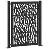 vidaXL Garden Gate Black 100x125 cm Steel Trace Design