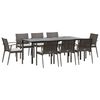 vidaXL 9 Piece Garden Dining Set with Cushions Poly Rattan and Steel