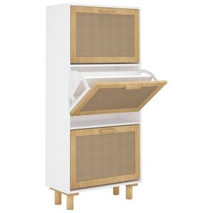 vidaXL Shoe Cabinet | White | Engineered wood | Medium | Shoe Cabinet