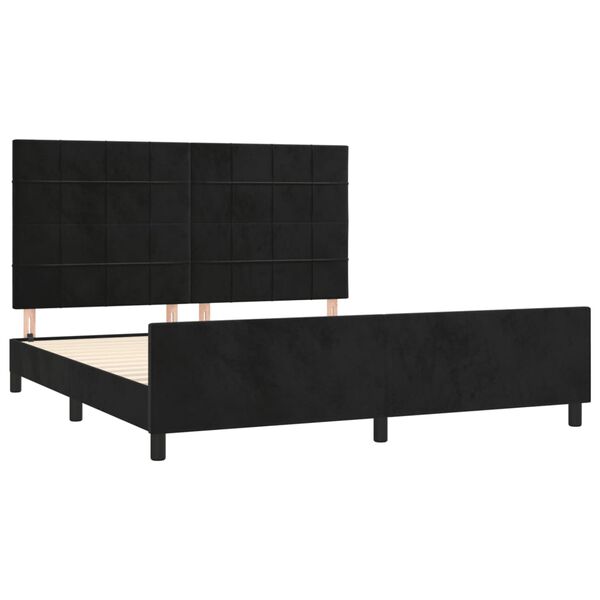 vidaXL Bed Frame without Mattress Black 152x203 cm Queen Velvet