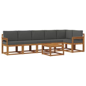 vidaXL Outdoor Sofa Set 7 pcs Natural and Anthracite
