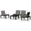 vidaXL 4 Piece Garden Lounge Set with Cushions Plastic Grey