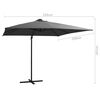 vidaXL Cantilever Garden Parasol with LED lights and Steel Pole 250x250 cm Anthracite