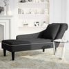 vidaXL Chaise Lounge with Pillow and Right Armrest Black Velvet