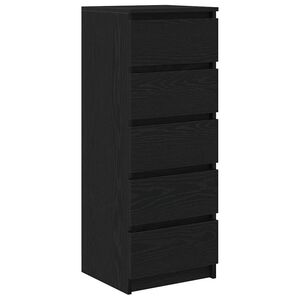 vidaXL Sideboard with Drawers Black Oak 37.5x35x99 cm Engineered Wood