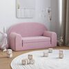 vidaXL Kids' Sofa Bed 2-Seater Pink Soft Plush