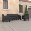 vidaXL 3 Piece Garden Lounge Set with Cushions PP Rattan Anthracite