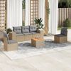 vidaXL 6 Piece Garden Sofa Set with Cushions Beige Poly Rattan