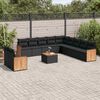 vidaXL 12 Piece Garden Sofa Set with Cushions Black Poly Rattan
