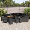 vidaXL Garden Sofa Set with Cushion with Storage 13 pcs Black