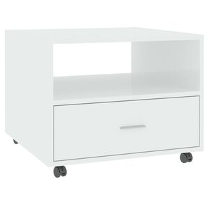 vidaXL Coffee Table High Gloss White 55x55x40 cm Engineered Wood