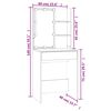 vidaXL Dressing Table with LED Sonoma Oak 60x40x140 cm