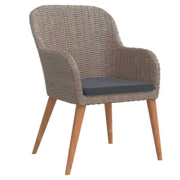 vidaXL 9 Piece Garden Dining Set with Cushions Brown