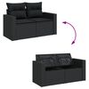 vidaXL 10 Piece Garden Sofa Set with Cushions Black Poly Rattan