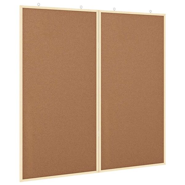 vidaXL Bulletin Board Folding Brown 100 x 100 x 1.4 cm Solid pine wood