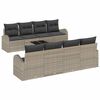 vidaXL Garden Sofa Set with Storage with Pillow 9 pcs Grey Poly Rattan