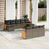 vidaXL 10 Piece Garden Sofa Set with Cushions Grey Poly Rattan