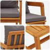 vidaXL Bistro Set with Cushion 4 pcs Brown Solid Acacia Wood