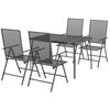 vidaXL 5 Piece Garden Dining Set Anthracite Steel