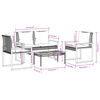 vidaXL 4 Piece Garden Lounge Set with Cushions Black Poly Rattan