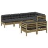 vidaXL 8 Piece Garden Sofa Set with Cushions Impregnated Wood Pine