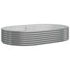 vidaXL Garden Raised Bed Galvanised Steel 214x140x36 cm Grey