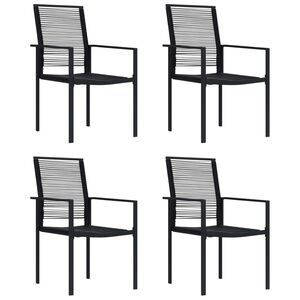 vidaXL Garden Chairs 4 pcs PVC Rattan Black