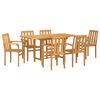 vidaXL Garden Dining Set 7 pcs Brown Solid Teak Wood