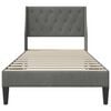 vidaXL Bed Frame with Headboard Dark Grey 90 x 190 cm Velvet